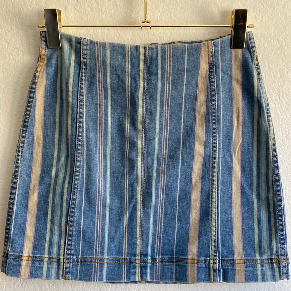 Wild Fable Striped Stretchy Denim Skirt Size 6